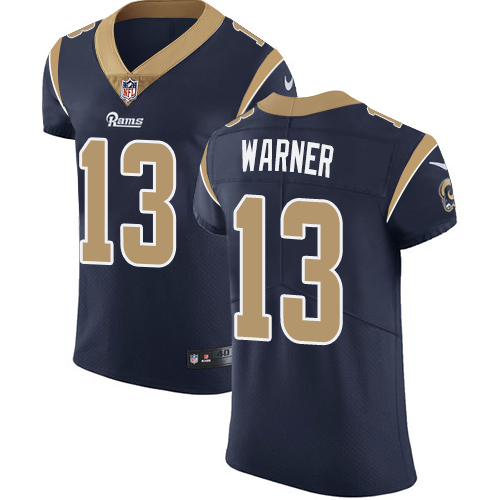 Nike Rams #13 Kurt Warner Navy Blue Team Color Men's Stitched NFL Vapor Untouchable Elite Jersey - Click Image to Close